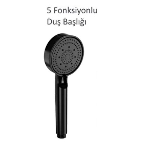 5' FONKSİYON  EL DUŞU SİYAH  - OVAL KÜÇÜK